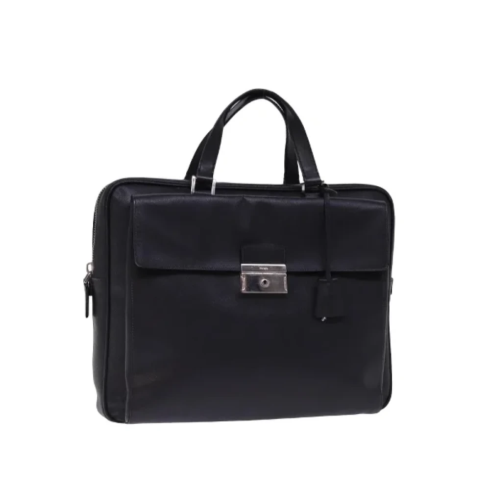 Prada Vintage Pre-owned Leather handbags Black Dames