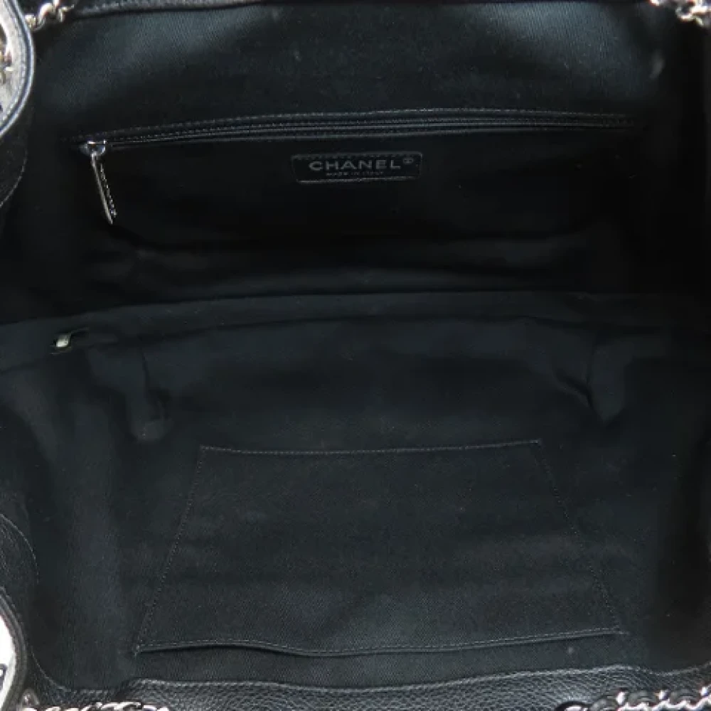 Chanel Vintage Pre-owned Leather totes Black Dames