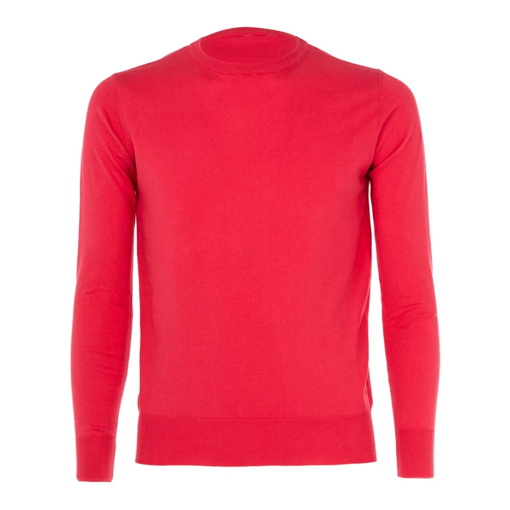 Cashmere Company Heren Crewneck Lange Mouw Trui Red Heren