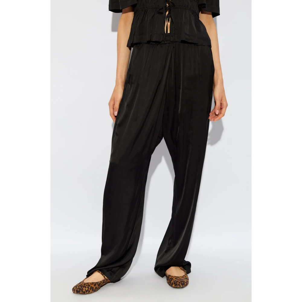 Munthe Satijnen broek Black Dames