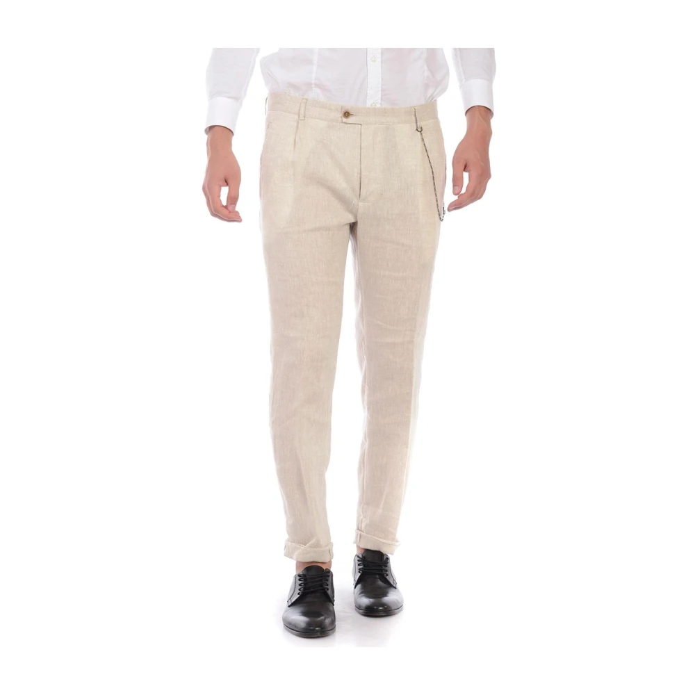 Daniele Alessandrini Beige Suit Trousers, Male, Xs, Suit Trousers
