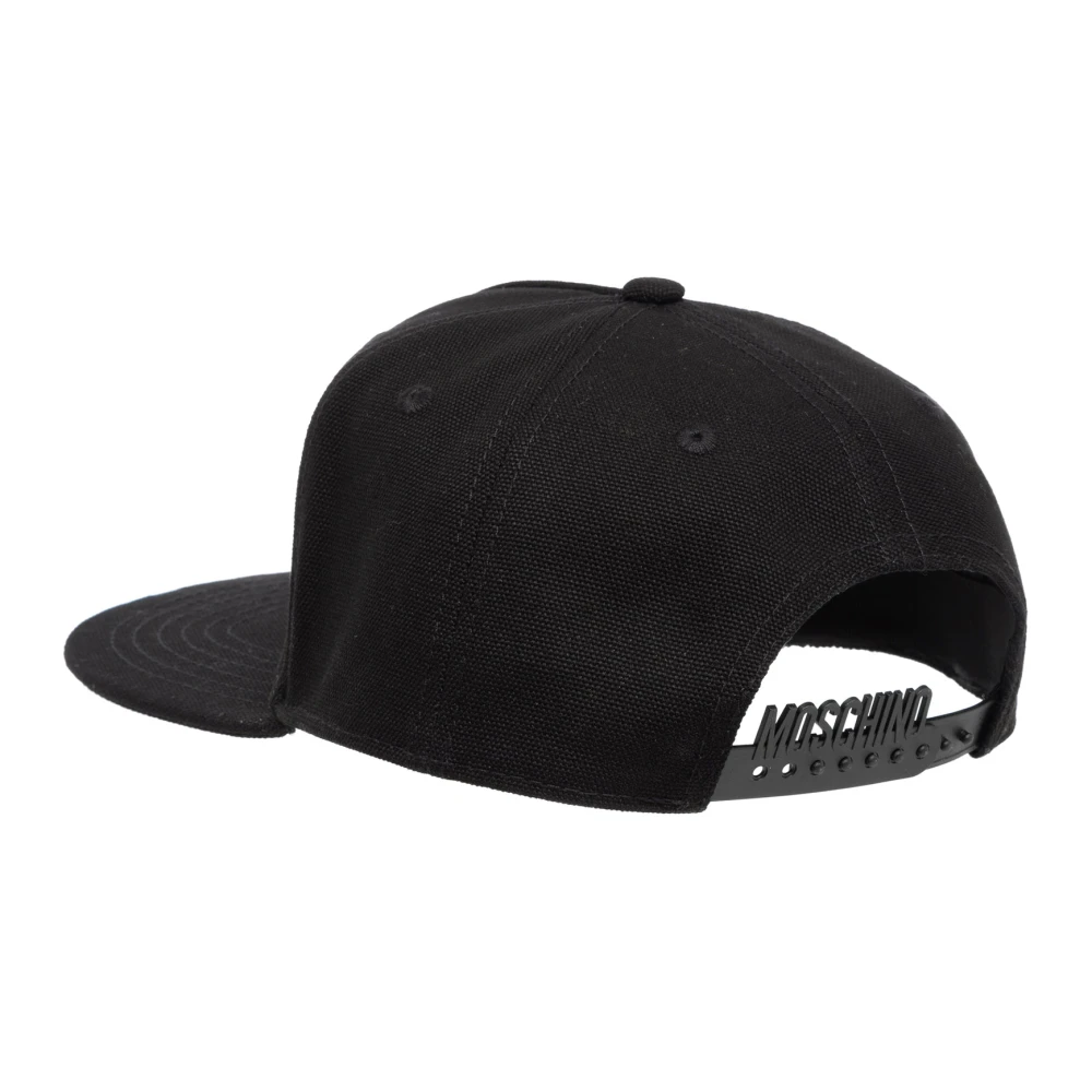 Moschino Verstelbare Abstract Logo Geborduurde Pet Black Heren