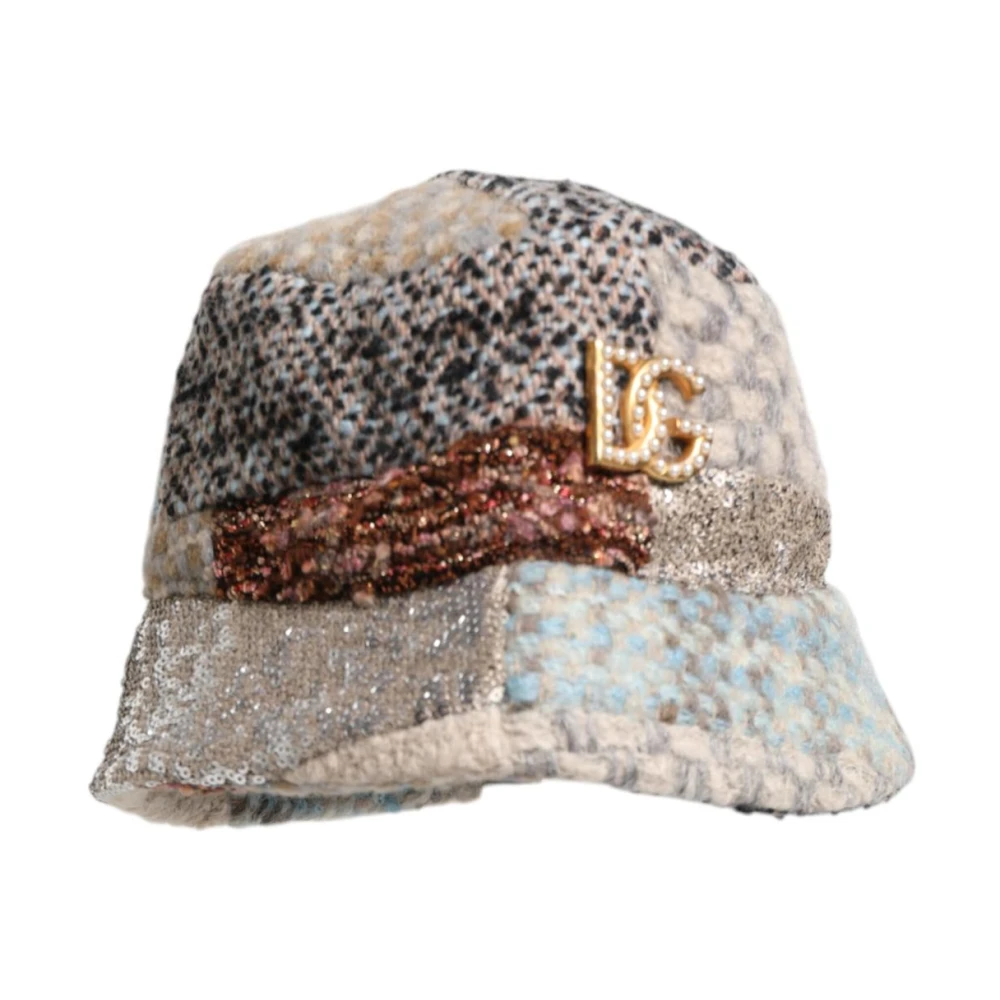 Dolce & Gabbana Women's Patchwork Logo Bucket Hat Stylish Design