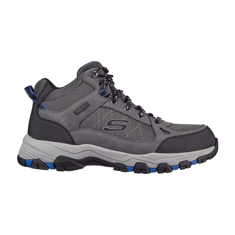 Skechers Waterdichte leren sneakers met Memory Foam Gray Heren