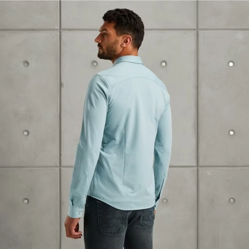 Cast Iron Twill Jersey 2 Tone Overhemd Blue Heren