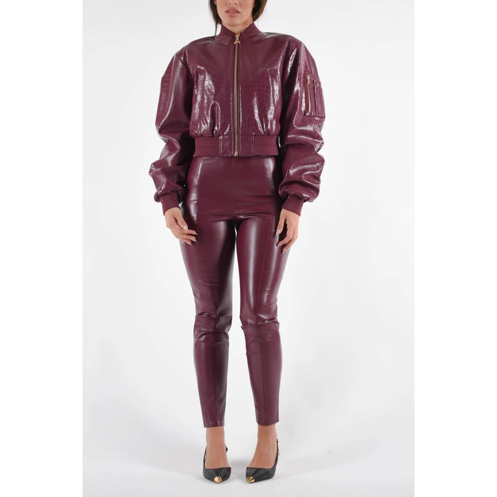 PATRIZIA PEPE Ecopelle Slim Fit Leggings Red Dames