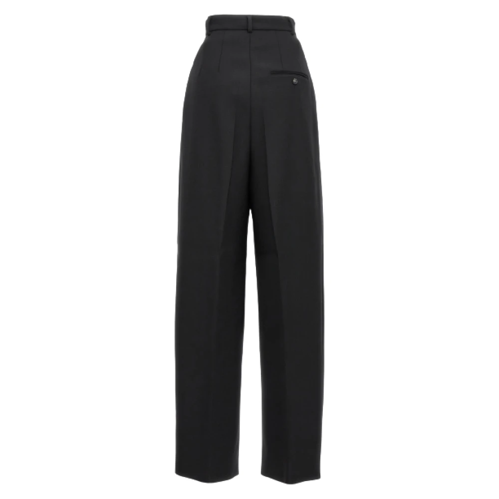 SPORTMAX Zwarte Wollen Palazzo Broek Black Dames