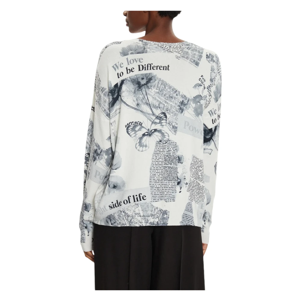 Desigual Dames Gebreide Collectie voor Herfst Winter White Dames