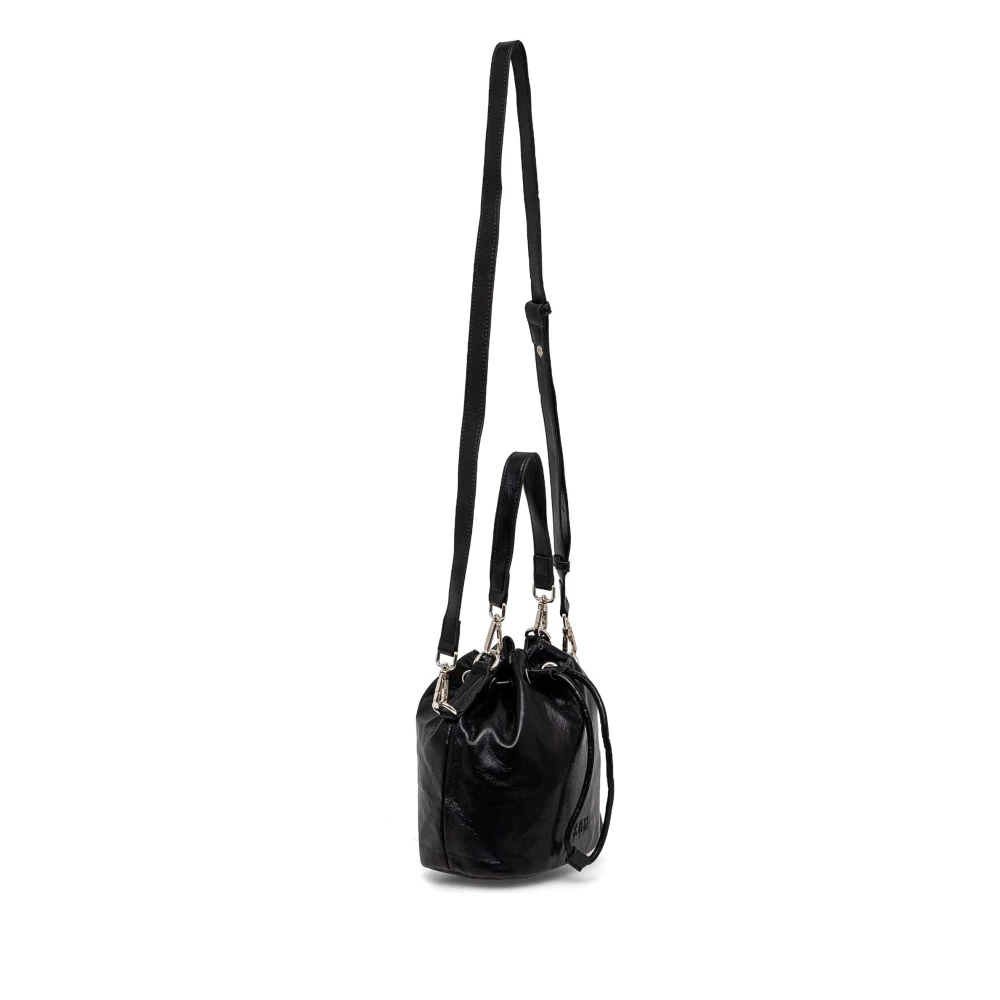 Msgm Gekraakt imitatieleer bucket bag met logodetail Black Dames