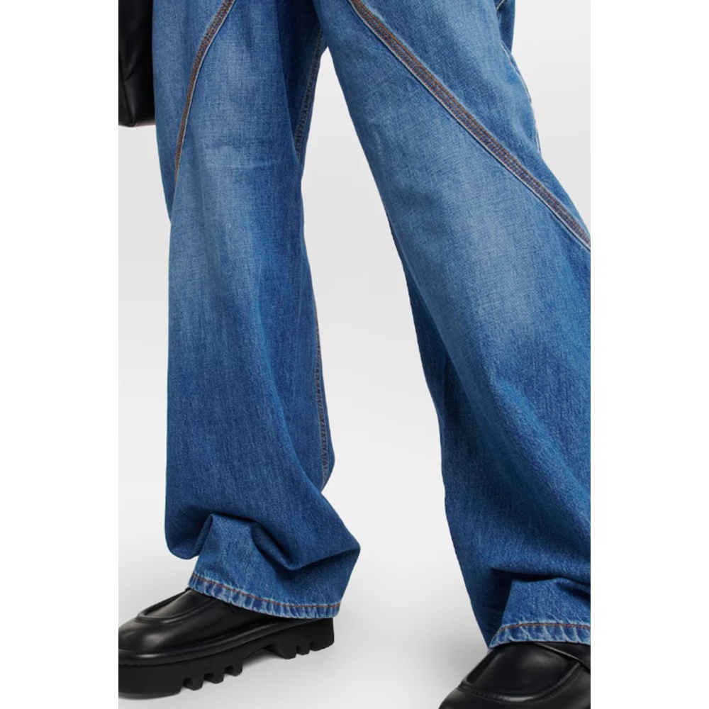 JW Anderson Geborduurd Logo Denim Jeans Blue Dames