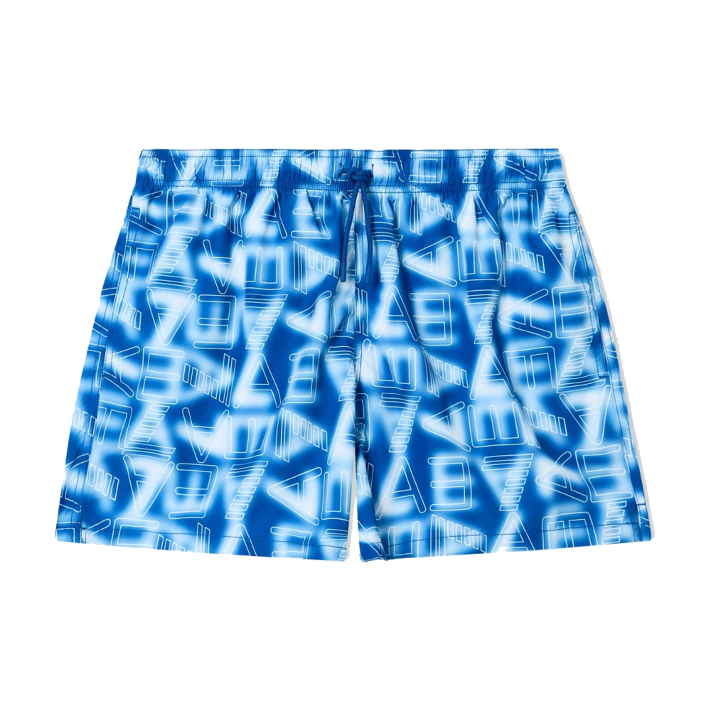 Emporio Armani Ea7 Men's Blue Boxer Swim Shorts - Beachwear - M - Swimwear