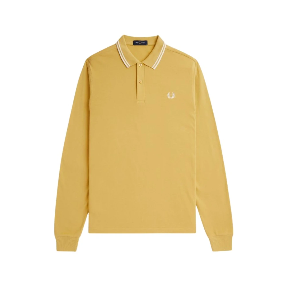 Fred Perry Lange mouw polo modern gesneden Yellow Heren