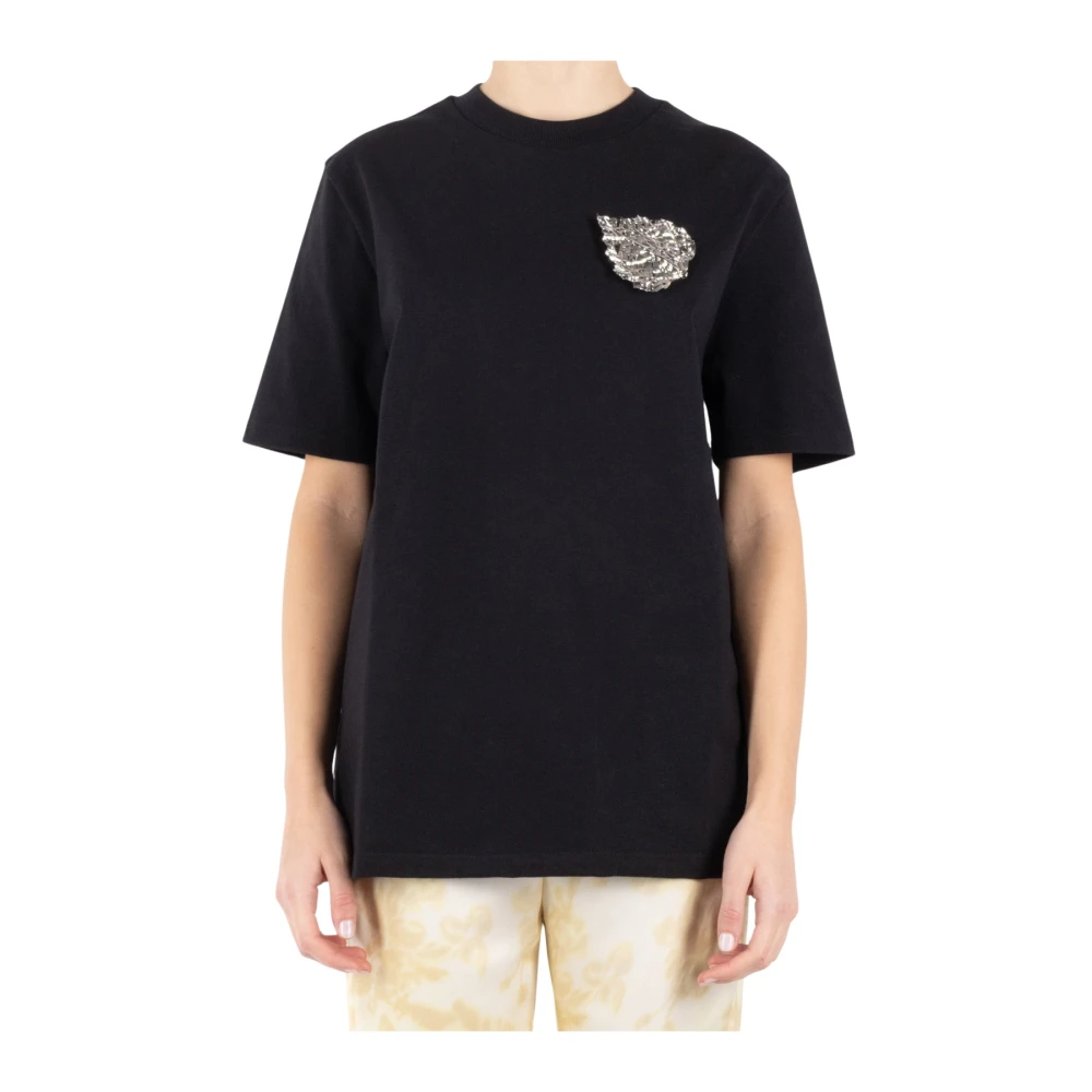 Jil Sander Zwart Katoenen T-Shirt Black Dames