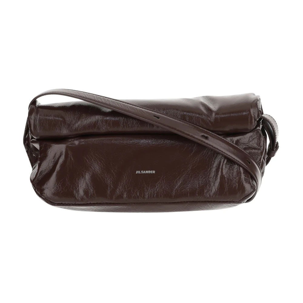 Jil Sander Schoudertas van hertenleer met klep Brown Dames