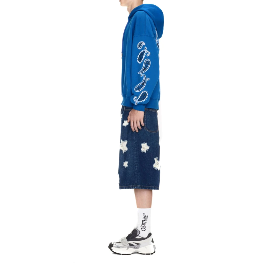 Off White Casual Sweatshirt voor dagelijks gebruik Blue Heren