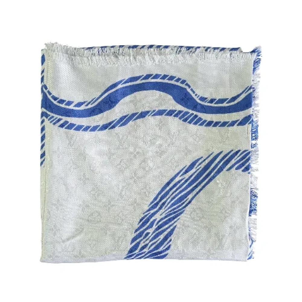Louis Vuitton Vintage Pre-owned Silk scarves Blue Dames