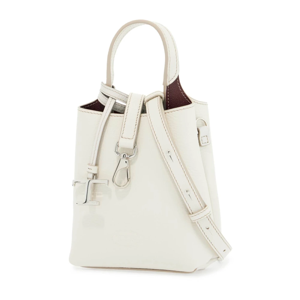 TOD'S Elegante witte leren crossbodytas White Dames