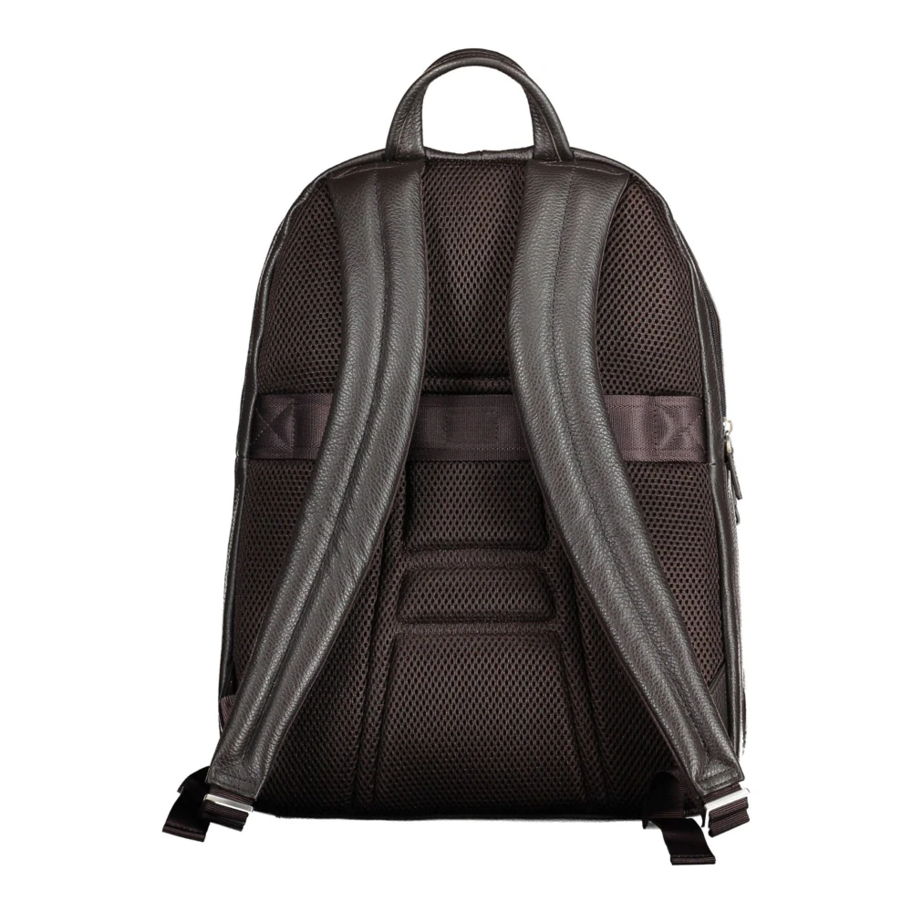 Piquadro Elegante Leren Laptoptas Brown Heren