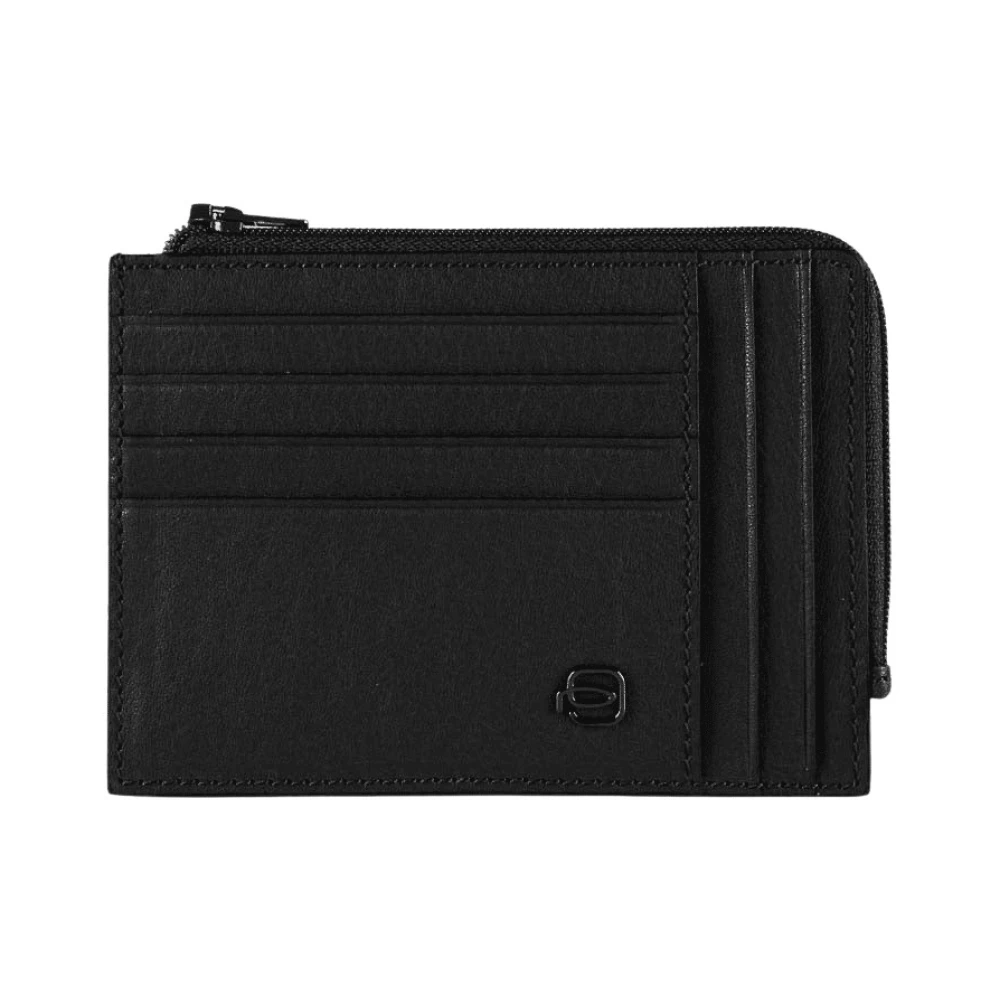 Piquadro Black Portafogli Portacarte In Pelle Con Porta Mone - Male - Wallets & Cardholders - One Size - Accessories