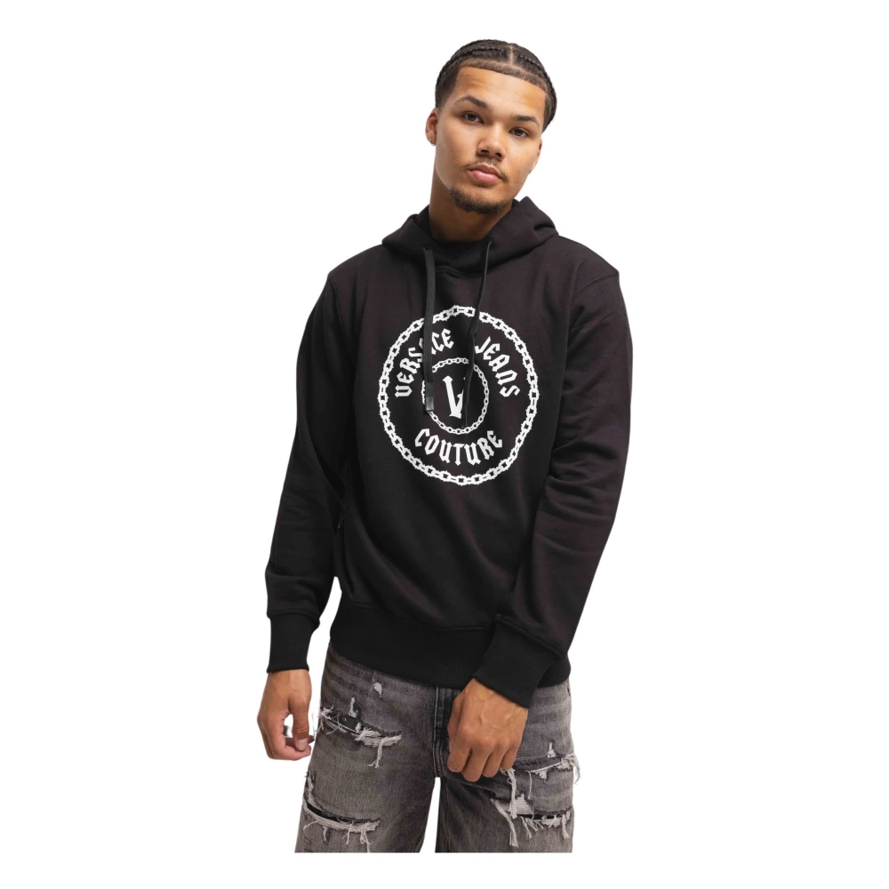 Versace Jeans Couture Chain Hoodie Herr Svart/Vit Black, Herr