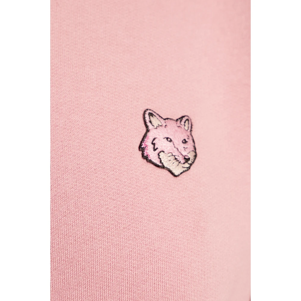 Maison Kitsuné Hoodie met logo Pink Dames
