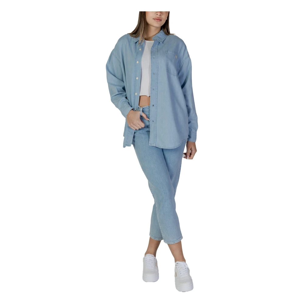 Calvin Klein Jeans Lange mouw lente zomer damesoverhemd Blue Dames