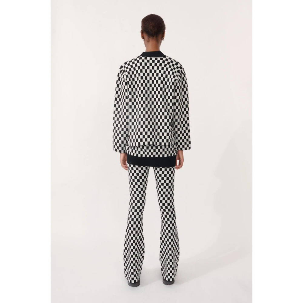 BAUM UND PFERDGARTEN Geruite Flare Broek Black Dames