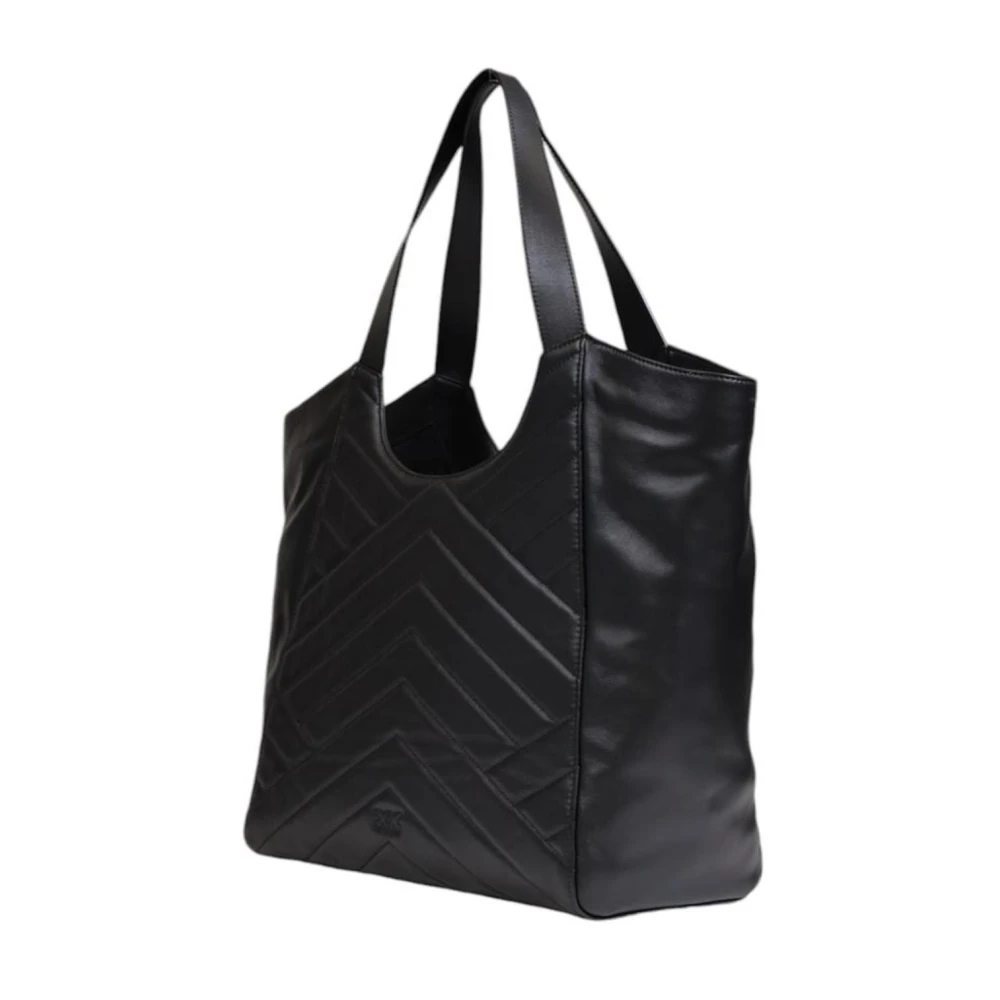 pinko Zwarte Leren Handtas Dames Collectie Black Dames