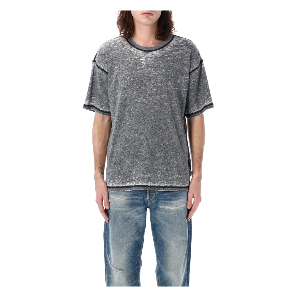 Diesel Verweerde Burnout T-shirt Grijs Ss25 Gray Heren