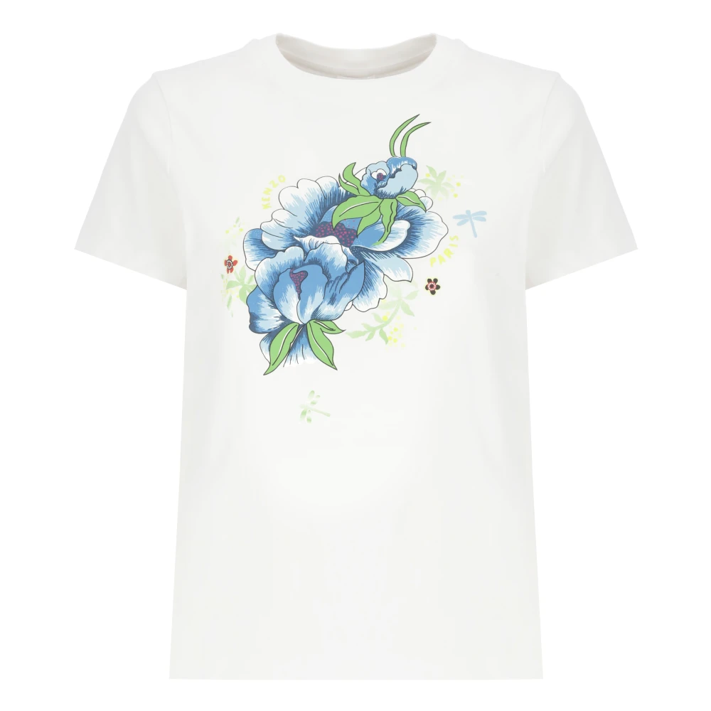 Kenzo Wit Katoenen T-shirt met Logoprint White Dames