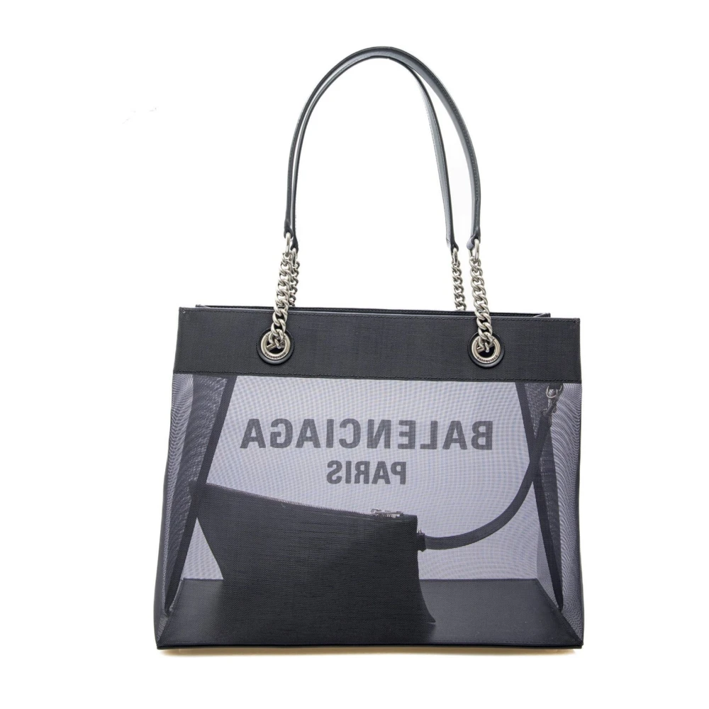 Balenciaga Stijlvolle Shopper Tas met Leren Details Black Dames