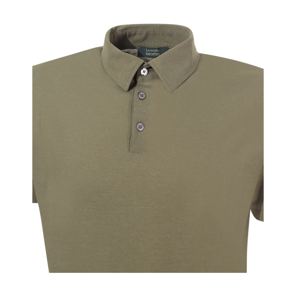 Zanone Groene Polo Shirt Icecotton Slim Fit Green Heren