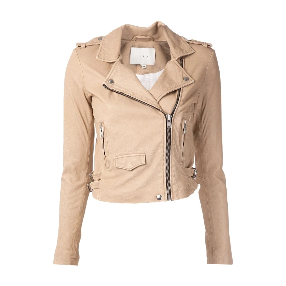 IRO Beige Leren Jas Casual Stijl Beige Dames