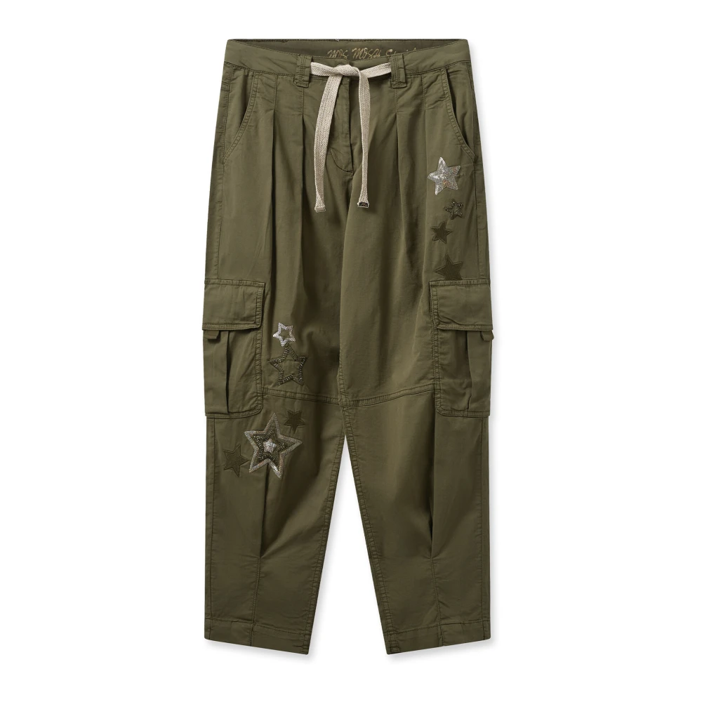 MOS MOSH Straight Trousers Green Dames