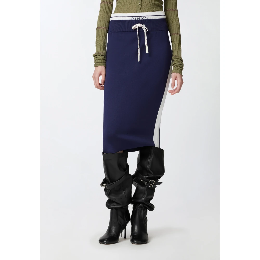 pinko Technische Fleece Rok Marmolada Stijl Blue Dames