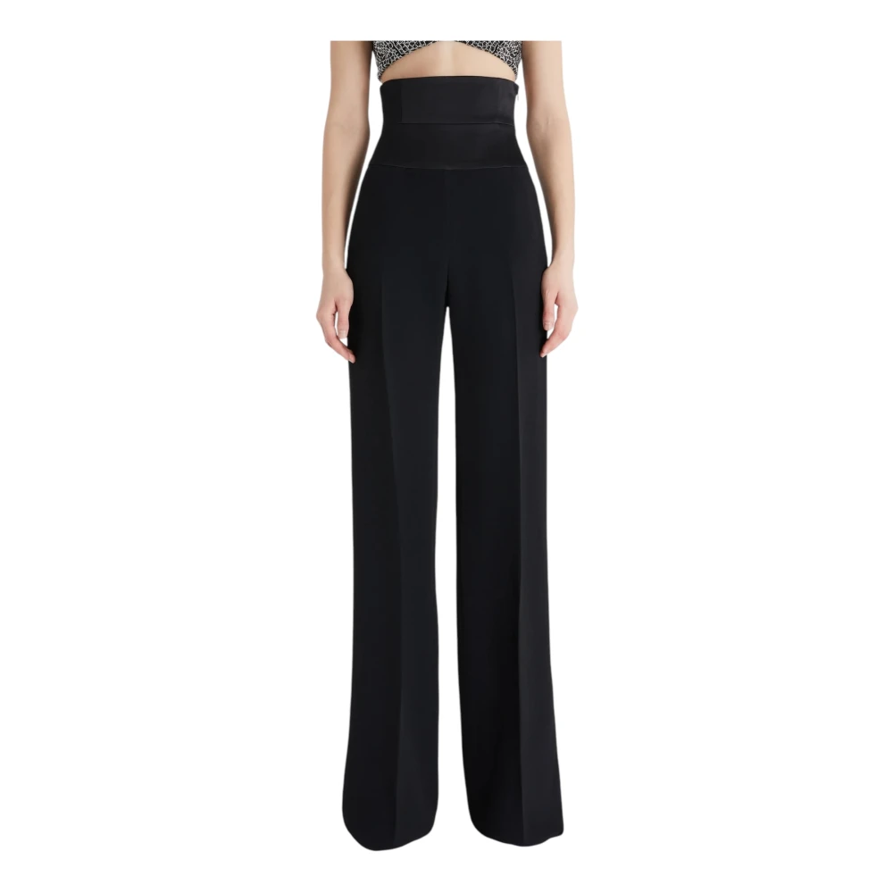 Ermanno Scervino Hoge Taille Palazzo Broek met Bustier Stijl Band Black Dames
