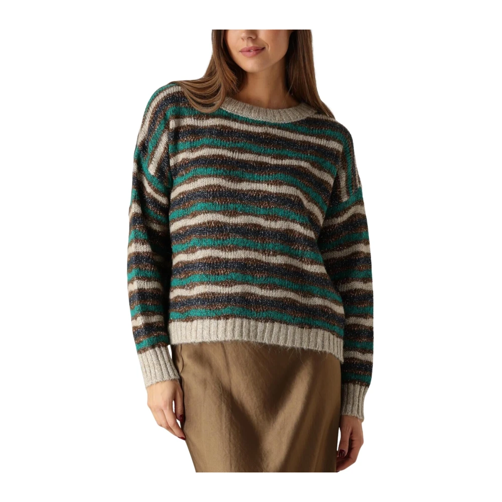 Summum Woman Kleurrijke Alpaca Lurex Gebreide Trui Multicolor Dames