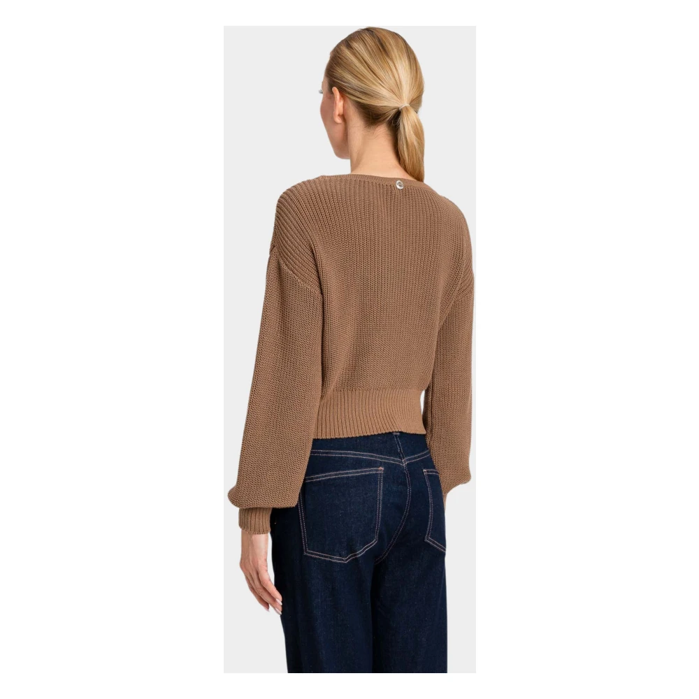 Twinset Katoenen Gebreide Set Brown Dames