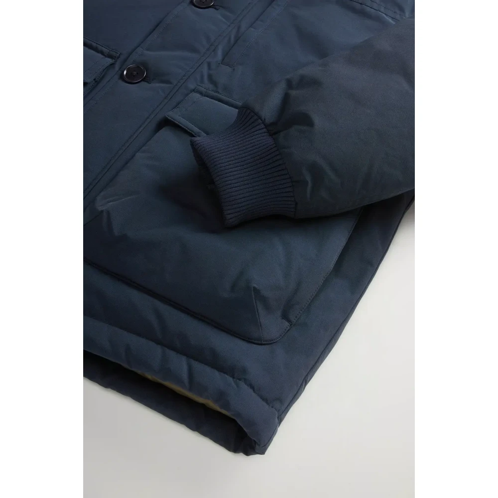 Woolrich Blauwe Bomberjack Melton Style Blue Heren