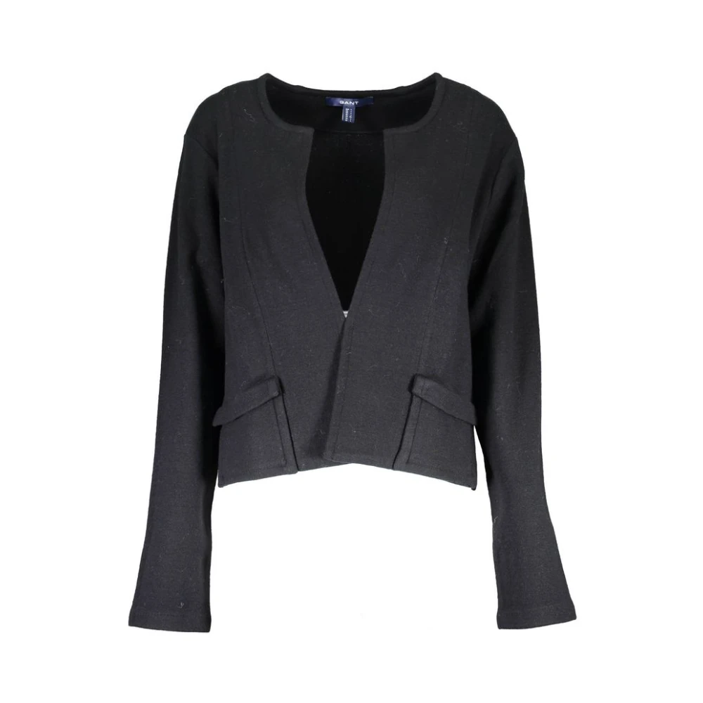 Gant , Cardigans, Female, Black, 2XL, Black Wool Women Cardigan