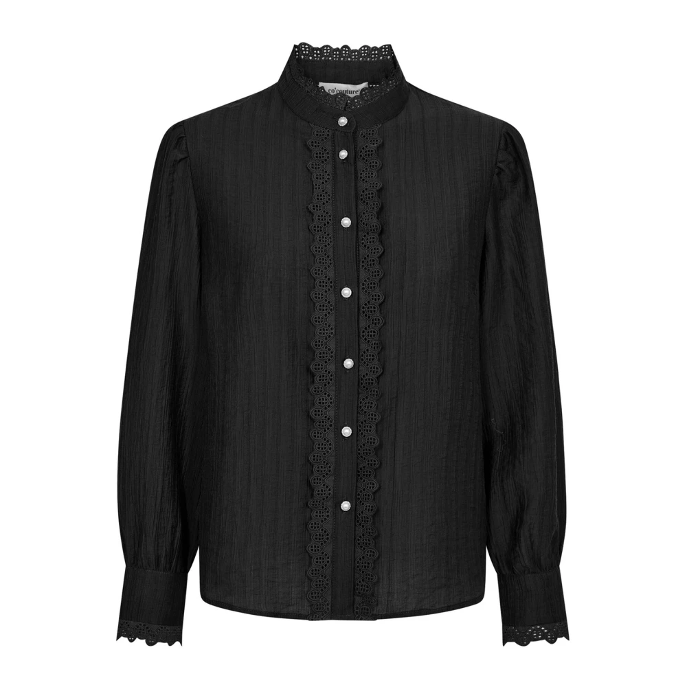 Co'Couture Angiecc Anglaise Zwarte Kant Shirt Black Dames