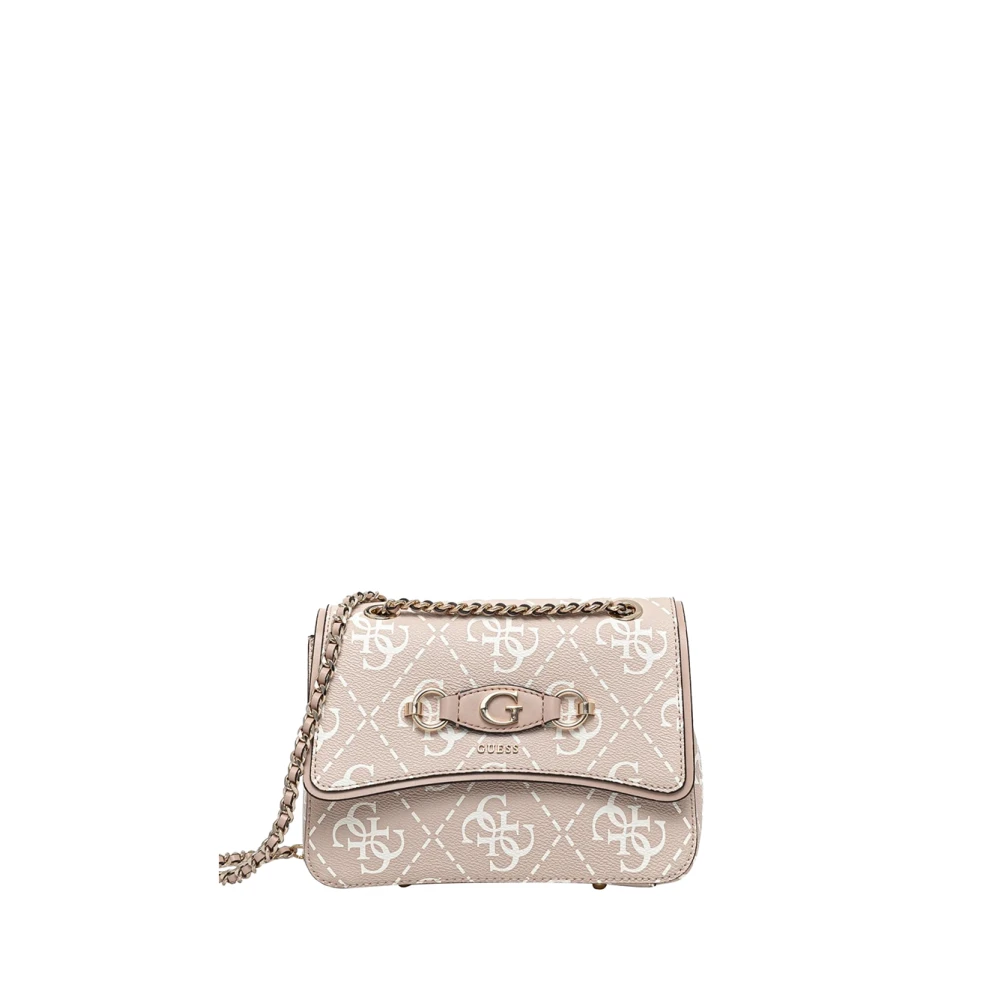 Guess Moderne Beige Schoudertas met Gouden Details Beige Dames