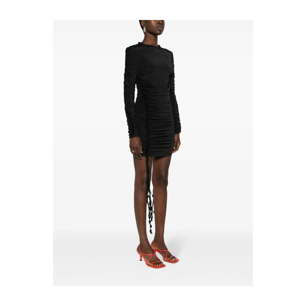 Rotate Birger Christensen Ruffle Mini Zwarte Jurk Black Dames