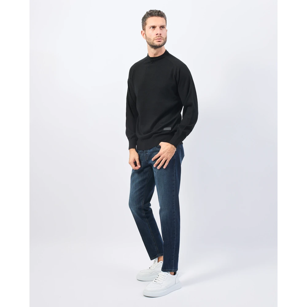 Richmond Zwarte Sweater met Logolabel Black Heren