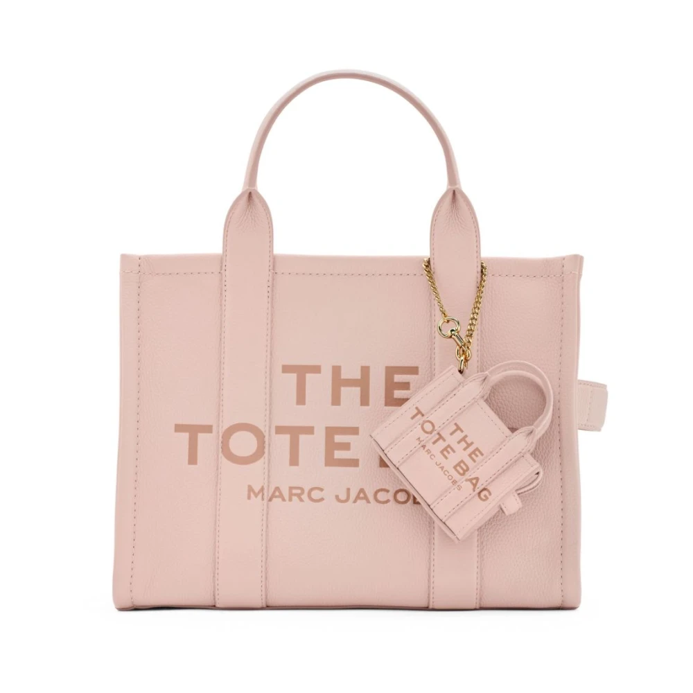Marc Jacobs Roze Leren Sleutelhanger met Gouden Ketting Pink Dames