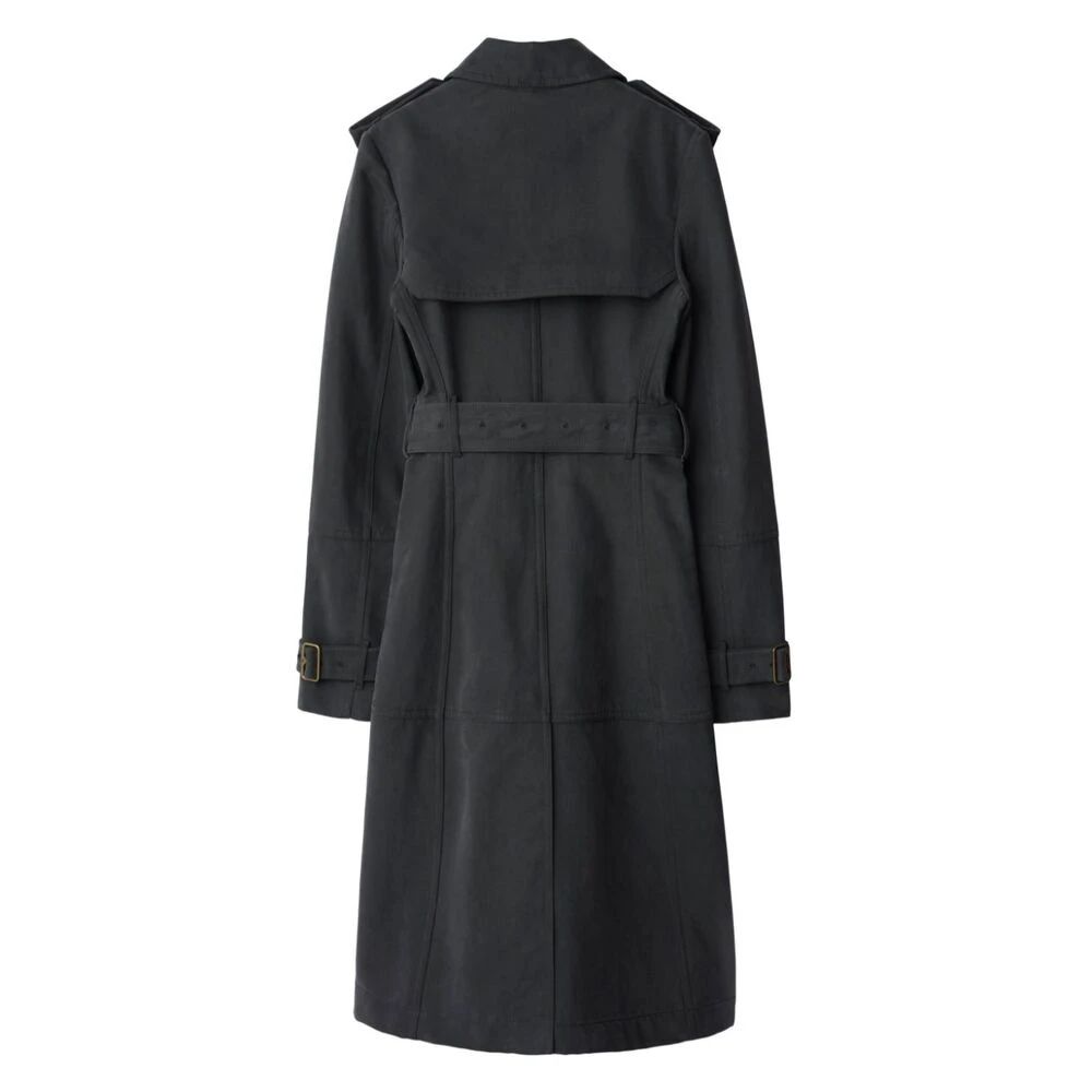 Burberry Donkergrijze Katoenen Jas Blue Dames
