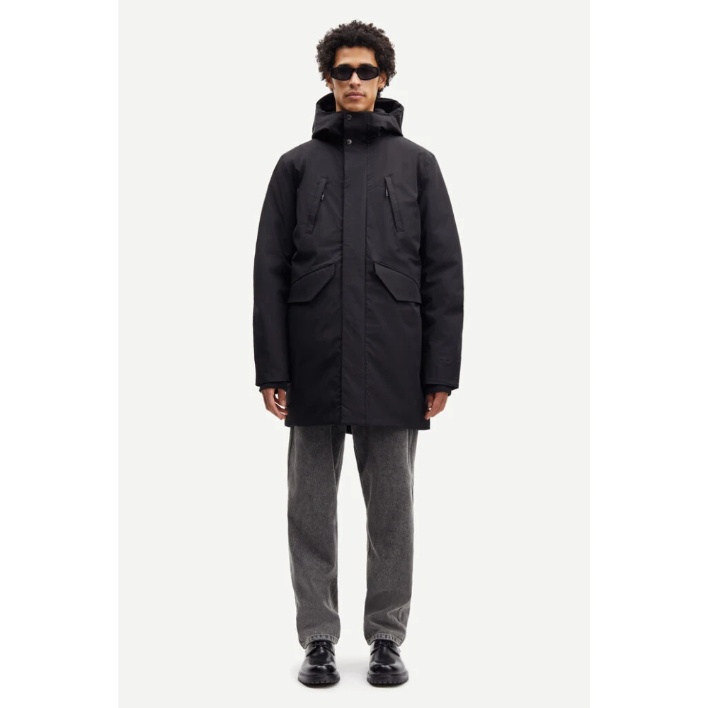 Samsøe Waterdichte Parka Jas Black Heren