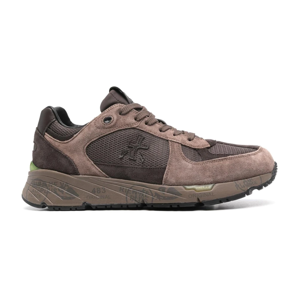 Premiata Bruine Suède Sneakers Contrastdetail Heren Schoenen