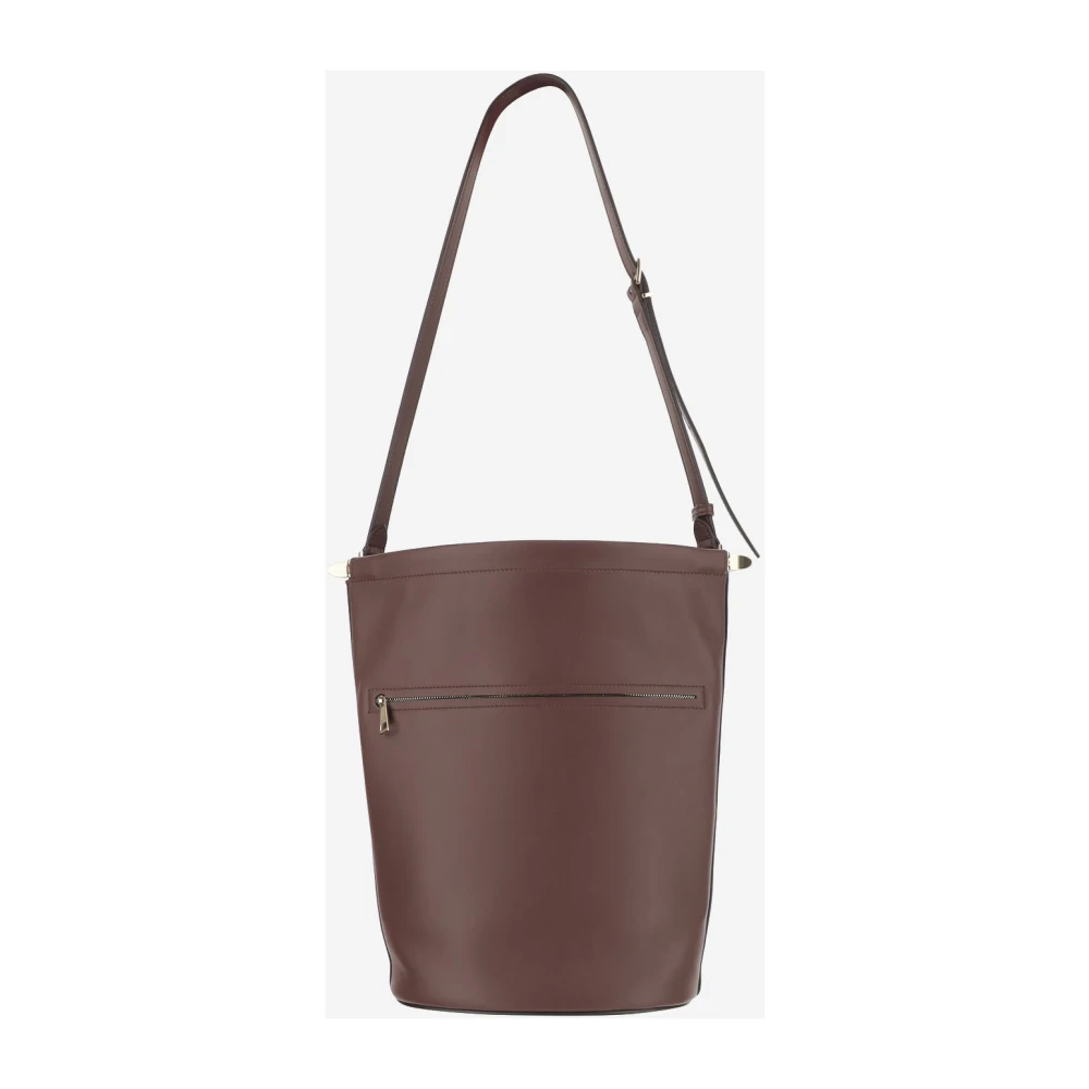 TOD'S Leren Bucket Bag met Verstelbare Handvat Brown Dames