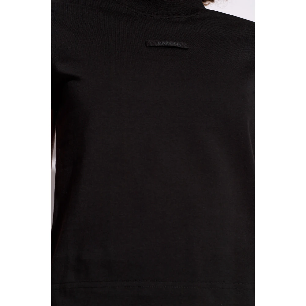 Jacquemus T-shirt met logo Black Dames
